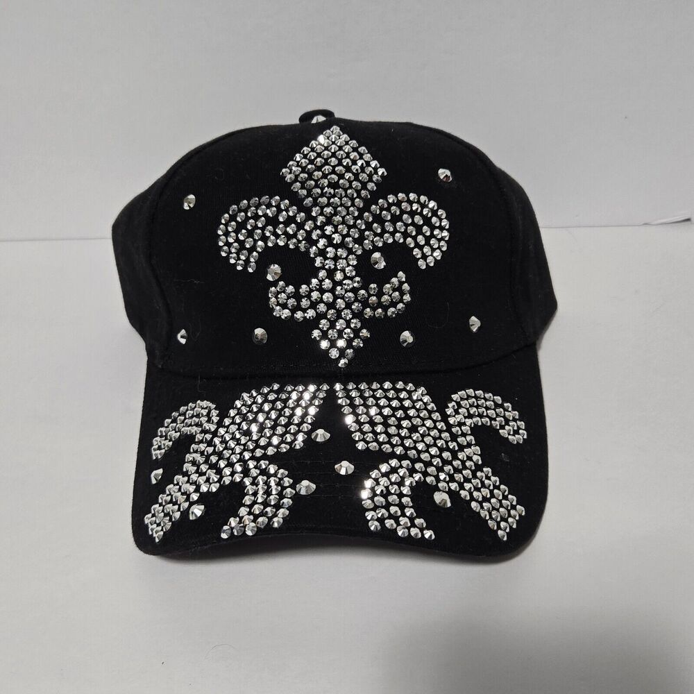 NWT Gem City Attire Black w/ Rhinestone Women’s Ballcap Hat Missing One Stone‎